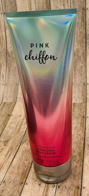 PINK CHIFFON Bath & Body Body Cream 8oz 24HR Moisture Shea + Cocoa Butters +Aloe