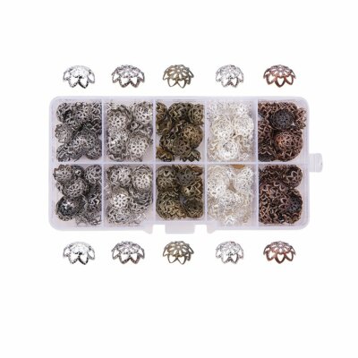 2 Colori 5 Dimensioni Round Liscio Perline di Metallo minuscolo Perline distanziali tonde per Braccialetti collane bigiotteria Gioielli DIY doro, dArgento Circa 2340 pz PandaHall 1 Scatola 