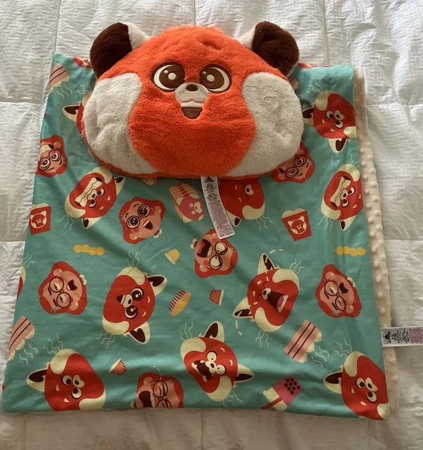 DISNEY WORLD PIXAR NWOT Turning Red Movie Red Panda Blanket & Pillow £