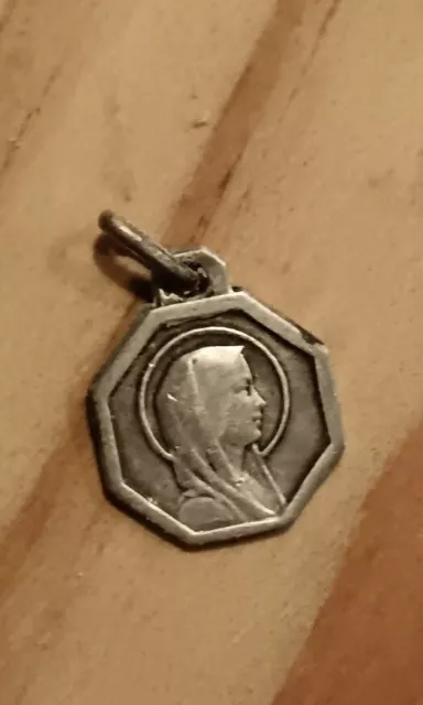 Petite Médaille Religieuse Ancienne Sainte Bernadette De Lourdes Vierge Marie