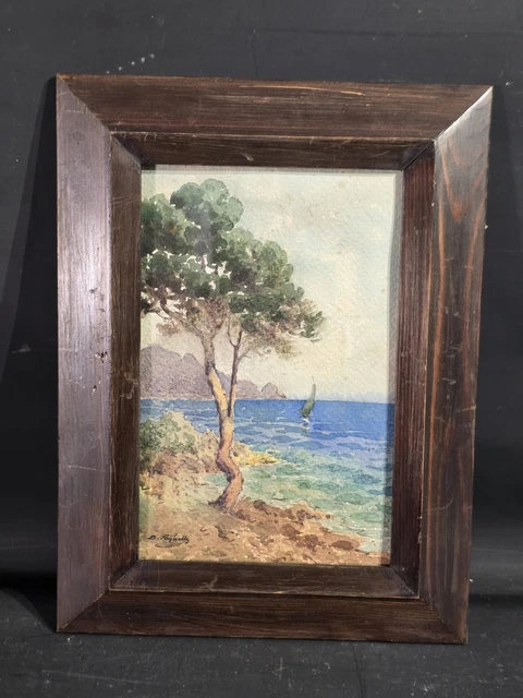 Reproduction Aquarelle Encadrée - Fleurs Et Jardin - Cadre Bois 82x64cm