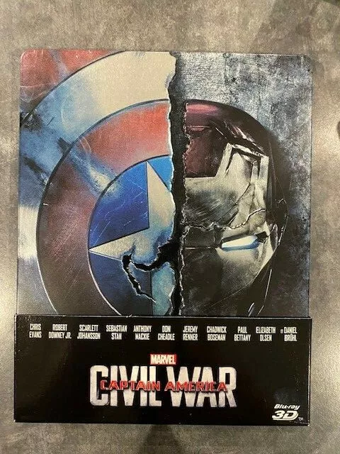 Captain America Civil War - Chris Evans - Steelbook Collector Blu Ray 3D