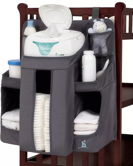 hiccapop Hanging Diaper Organizer for Changing Table, Cribs & Walls, Diaper Stac