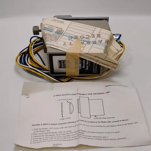 Barber Colman Model 1291 Flame Eye Ultraviolet Flame Detector