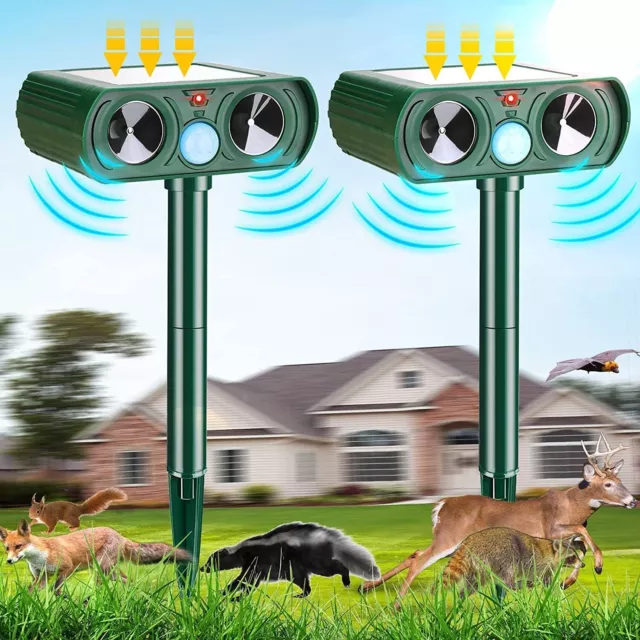 Solar Ultrasonic Animal & Pets Repeller Motion Sensor Bird Rat Possum Repellent