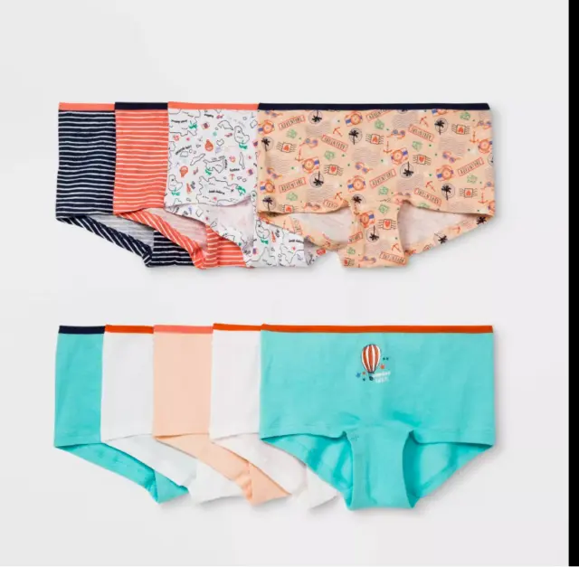 CAT & JACK Girls' 9-Pack Boy Shorts, Underwear New W145M $9.99 - PicClick