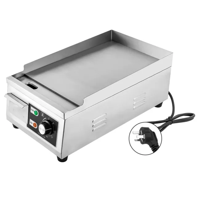 Electric Griddle Grill BBQ Hot Plate Commercial Stainless Steel Countertop 2000W