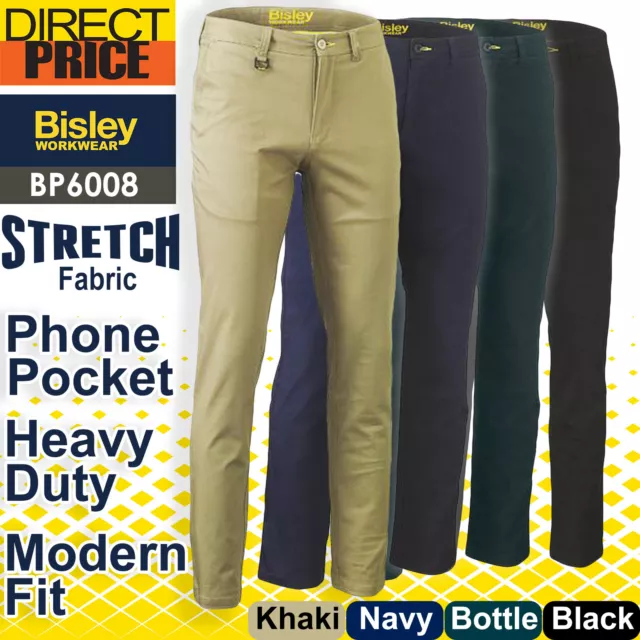 Bisley Mens Stretch Cotton Drill Work Pants Product UPF50+ BP6008 NEW