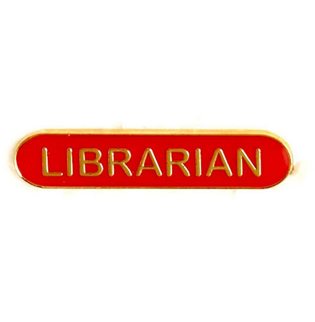Red Librarian Badge ideal for schools available in 4 colours (GW)
