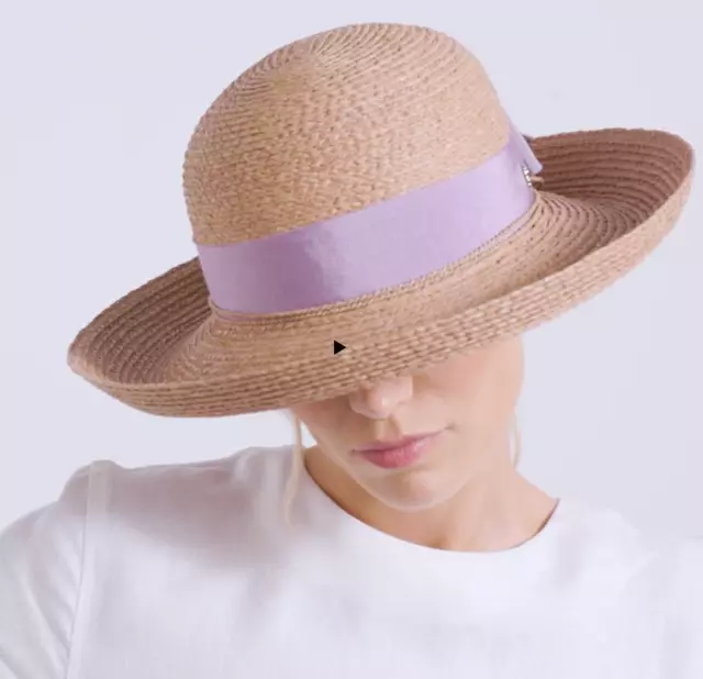 Helen Kaminski Newport Sb Classic Beige Straw Beach Vacation Hat M/L