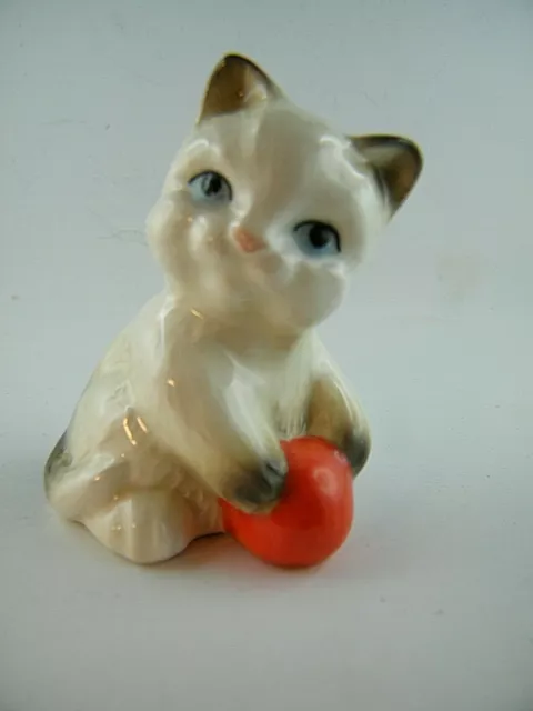 Figur Porzellan Goebel Katze mit rotem Ball Nr. 950 1a Erhaltung ! Kätzchen WOW