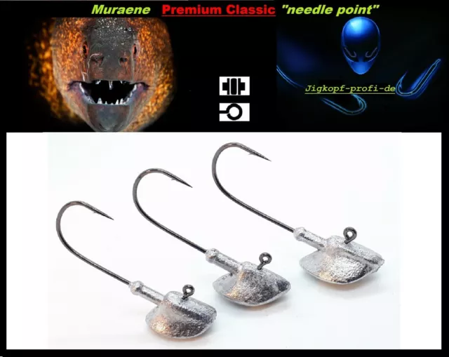 MURAENE PREMIUM CLASSIC NEEDLE POINT Erie Jig Jigkopf Jighaken Jigköpfe Bleikopf