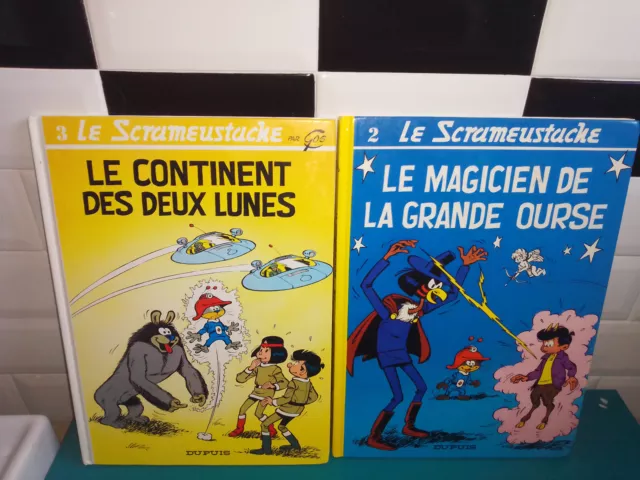 Livre BD lot tomes 2 3 le scrameustache le continent des deux lunes magicien our