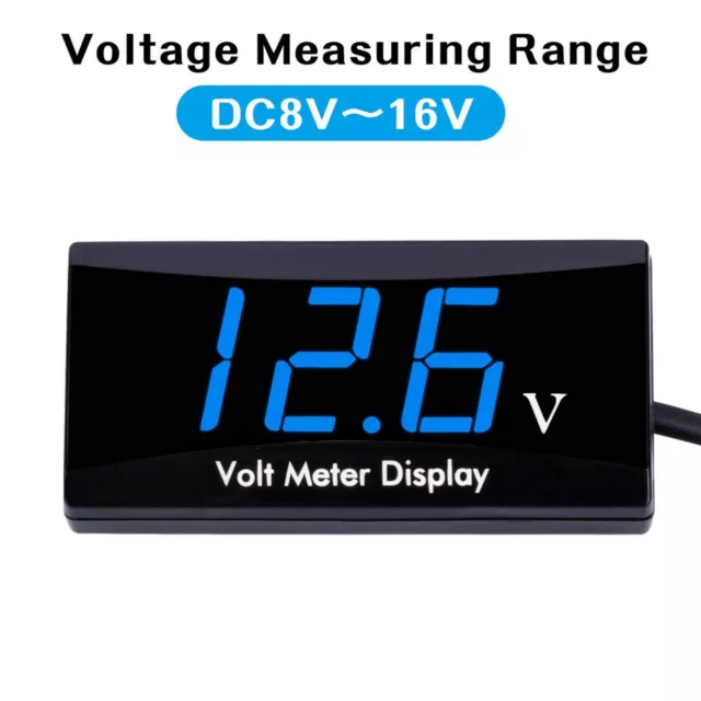 12V Digital LED Display Voltmeter Voltage Gauge Panel Meter For Car Motorcycle 2