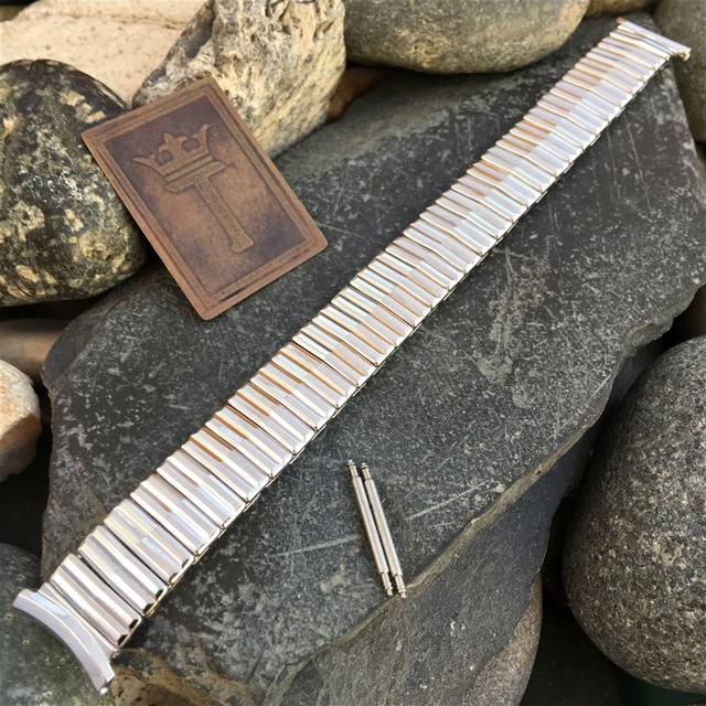 Premium 1959 10k White Gold-Filled Long nos Speidel USA Vintage Watch Band