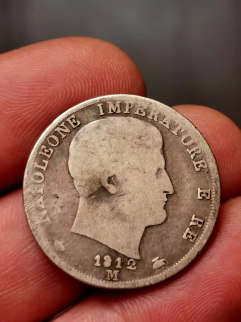 Italie, 2 Lire argent Napoléon 1er 1812/02? M( date surchargé à priori) ! 9,38 g