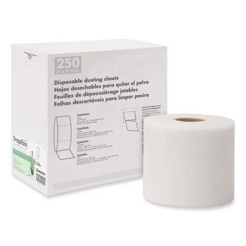 Boardwalk 582508 TrapEze 8"x125' Disposable Dusting Sheets - WH (250 Sht/RL) New