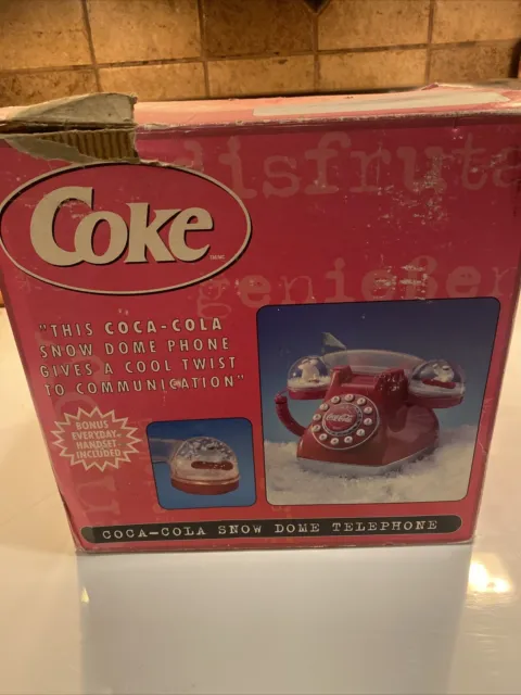 Coca-Cola Collectibles Snow Dome Touch Tone Desktop Telephone Vintage Untested
