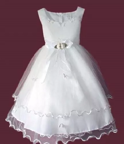 Closeout Flower Girls Wedding Pageant White/Ivory Party  Dress Size 2, 4, 6, 8