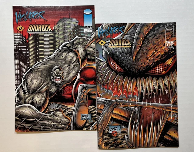 Violator VS Badrock #1 NM May 1995 Image Comics connecting covers and #2