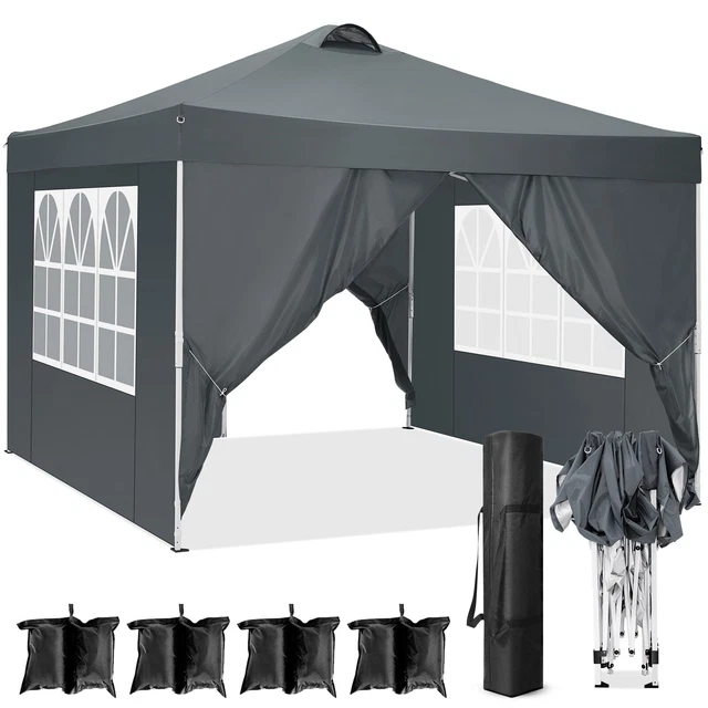 Falt Pavillon wasserdicht 4 Seiten Dachmaß 3x3m Garten Zelt Pavillion Partyzelt