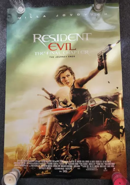 Original Cinema Portrait Poster- RESIDENT EVIL FINAL CHAPTER Milla Jovovich27x40