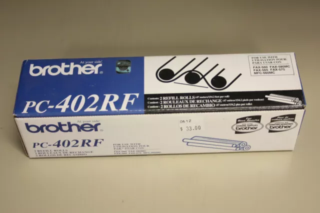 BROTHER PC-402RF 2 fax refill rolls NEW UNOPENED