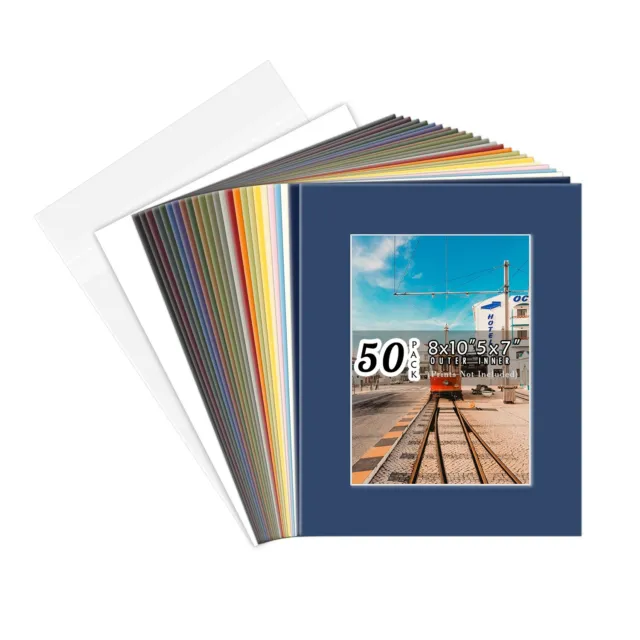10 PACK 8X10 Color Picture Mats for 5x7 Photo Bevel Cut Acid Free White  Core $18.99 - PicClick