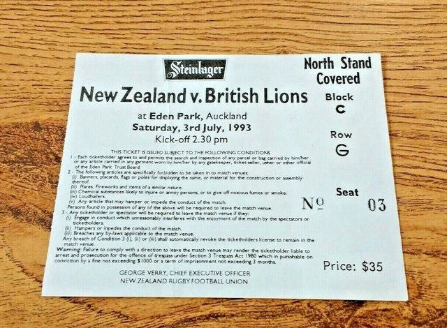 Billet de rugby British Lions v Nouvelle-Zélande 3ème test 3