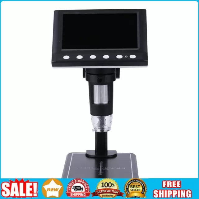 8 LED Digital Microscope Electronic LCD 1000X Magnifier w/ Bracket (Black)