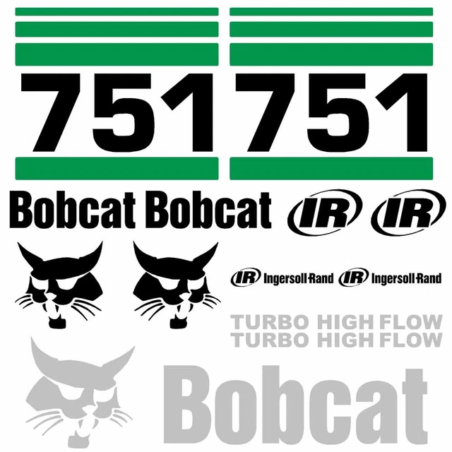 Bobcat Skid Steer Warning Decals Stickers – 25pc Laminated Kit, Turbo High Flow, Made In Ukraine