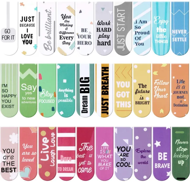 3 Pcs Mixed Encouragement Magnetic Bookmarks Page Markers Clips Student Office
