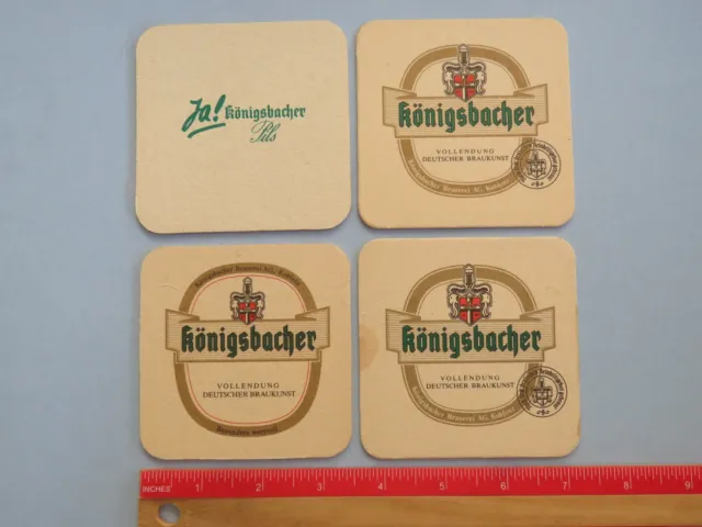 4 Bier Pub Bar Matte Untersetzer ~ Königsbacher ~ Koblenz, Deutschland Brauerei 2