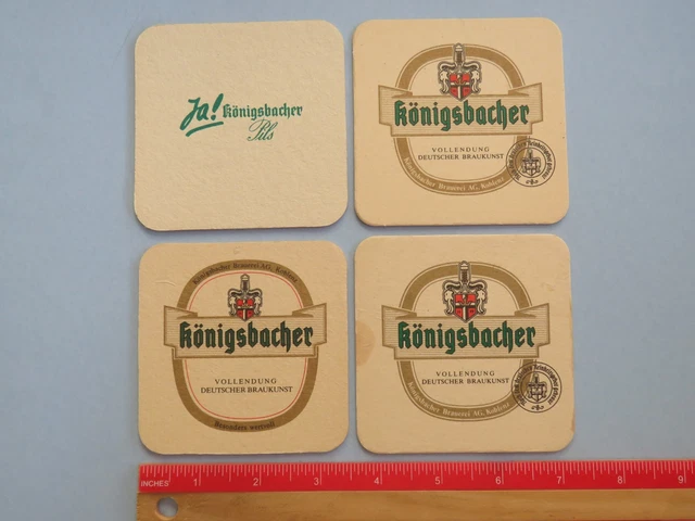 4 Bier Pub Bar Matte Untersetzer ~ Königsbacher ~ Koblenz, Deutschland Brauerei 2