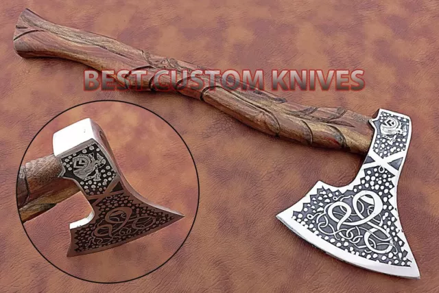 Viking Hand Forged 1095 High Carbon Steel Blade, Tomahawk,Hatchet,Combat  Axe