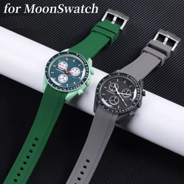 Waterproof Watch Band Fit For Ome-ga S-watch Moon-Swatch Curved End Strap 20mm