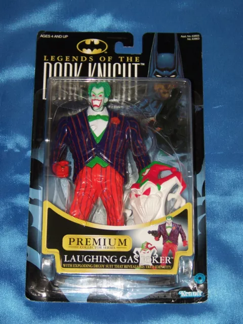 JOKER LAUGHING GAS: 7" Figure w/Exploding Decoy Suit & Gun, BATMAN LEGENDS 1997