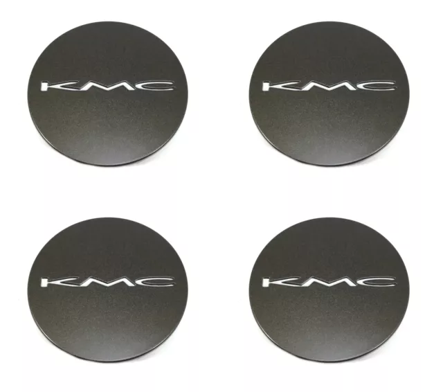 4 KMC Wheels Satin Black Wheel Center Hub Caps for 5/6Lug KM690 MC 5