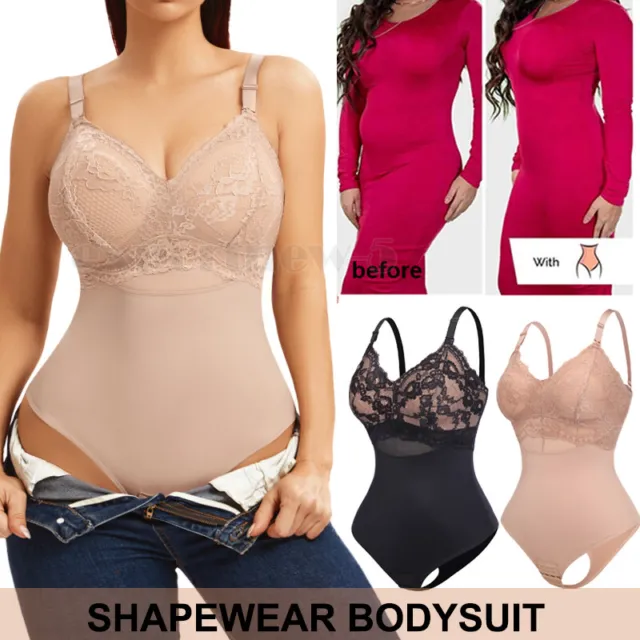 Women Tummy Control Open Bust Shapewear Bodysuit Seamless Slimming Body  Shaper