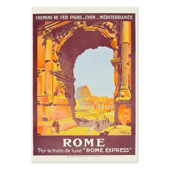 1920s Arch of Titus Rome - Vintage Style Italian Travel Poster - Classic Art