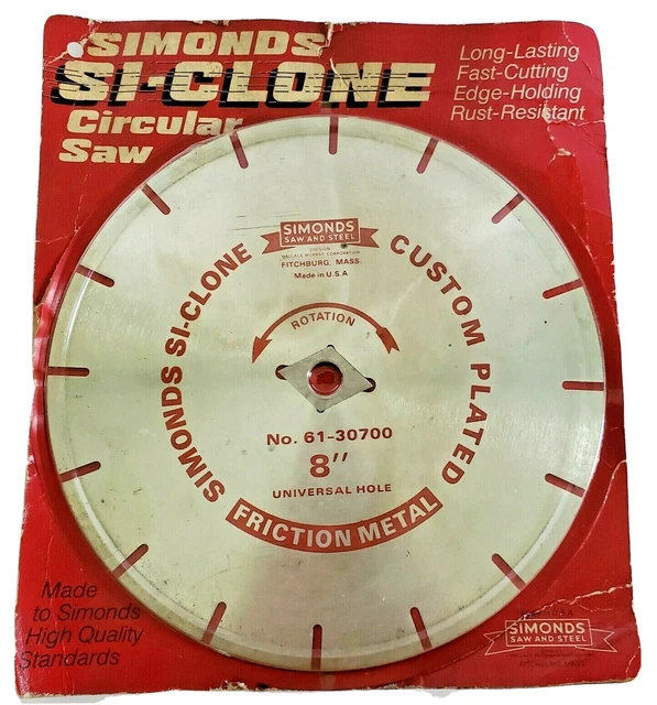 Simonds SI-Clone Circular Saw 8" Blade Corrugated Sheet Metal Roof & Gutters NOS