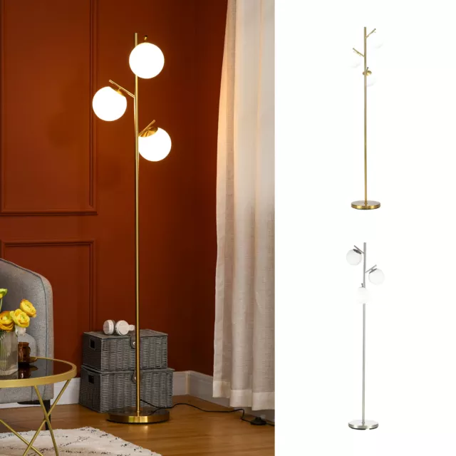 Modern Floor Lamp for Living Room Bedroom, 3 Light Tree Standing Lamp