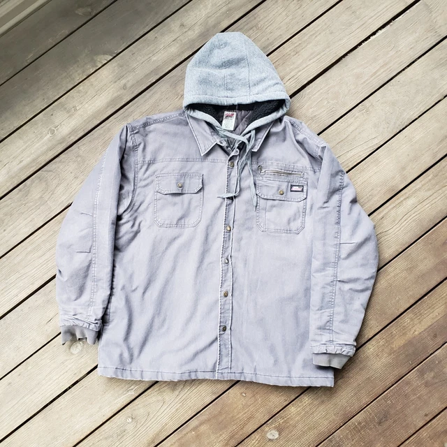 Dickies Gray Canvas Quilted Lined Work Jacket Chore Coat Hoodie Men's 3XL