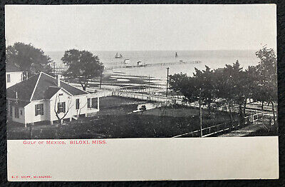 Antique GULF OF MEXICO - BILOXI, MISS Mississippi Gulf Coast postcard circa 1905