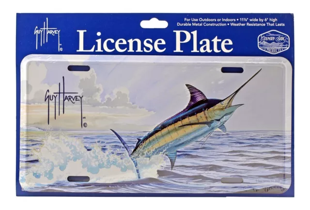 Marlin Sport Fishing Guy Harvey Ocean Front License Plate Swordfish ￼New Sea