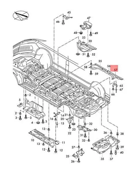 New Vw Transporter 7Ea 7Eb 7Ef 7Eg 7Eh 7Ej 7Em Underbody Trim 7E3825311 Genuine