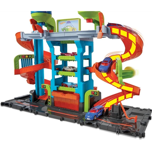 HOT WHEELS CITY Mega Tower Car Wash Playset + colour changing car. NEW