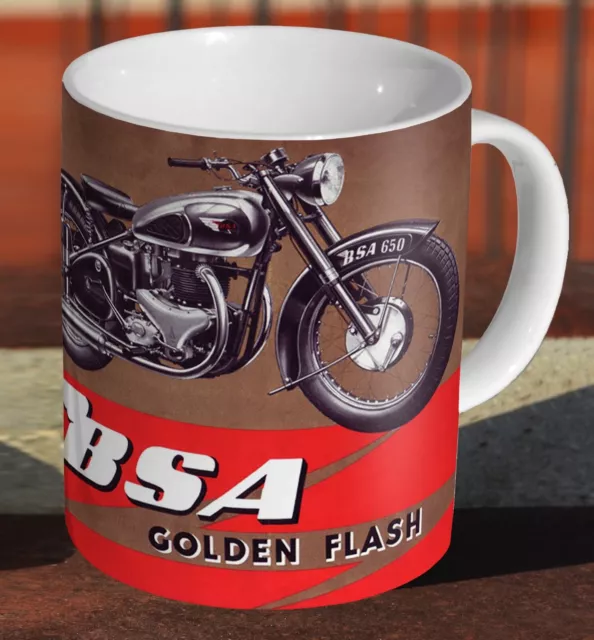 BSA Golden Flash Classic Motorcycle Ad - Ceramic Tea / Coffee - Mug Cup