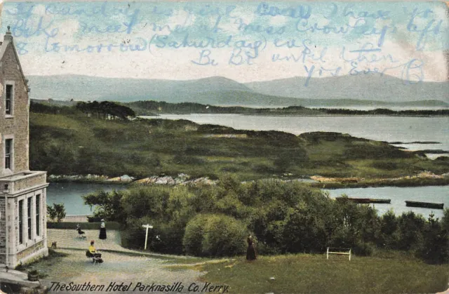 Ireland - Co Kerry Parknasilla Southern Hotel 1906 Postcard Kenmare RSO Postmark