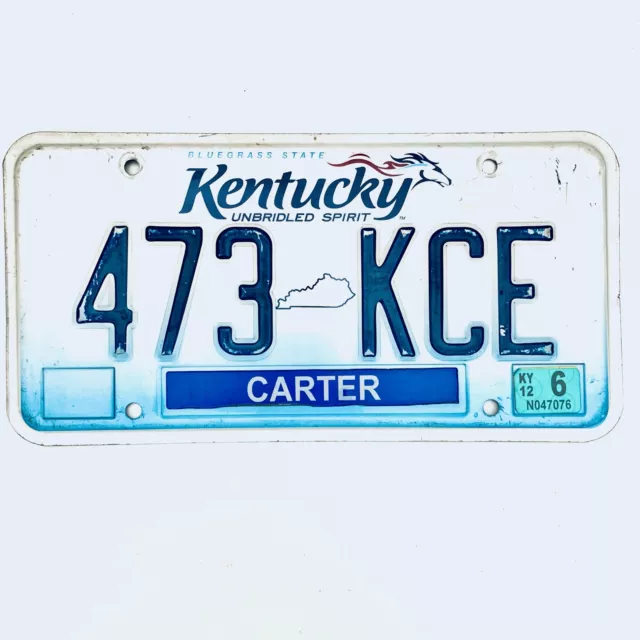 2012 United States Kentucky Carter County Passenger License Plate 473 KCE